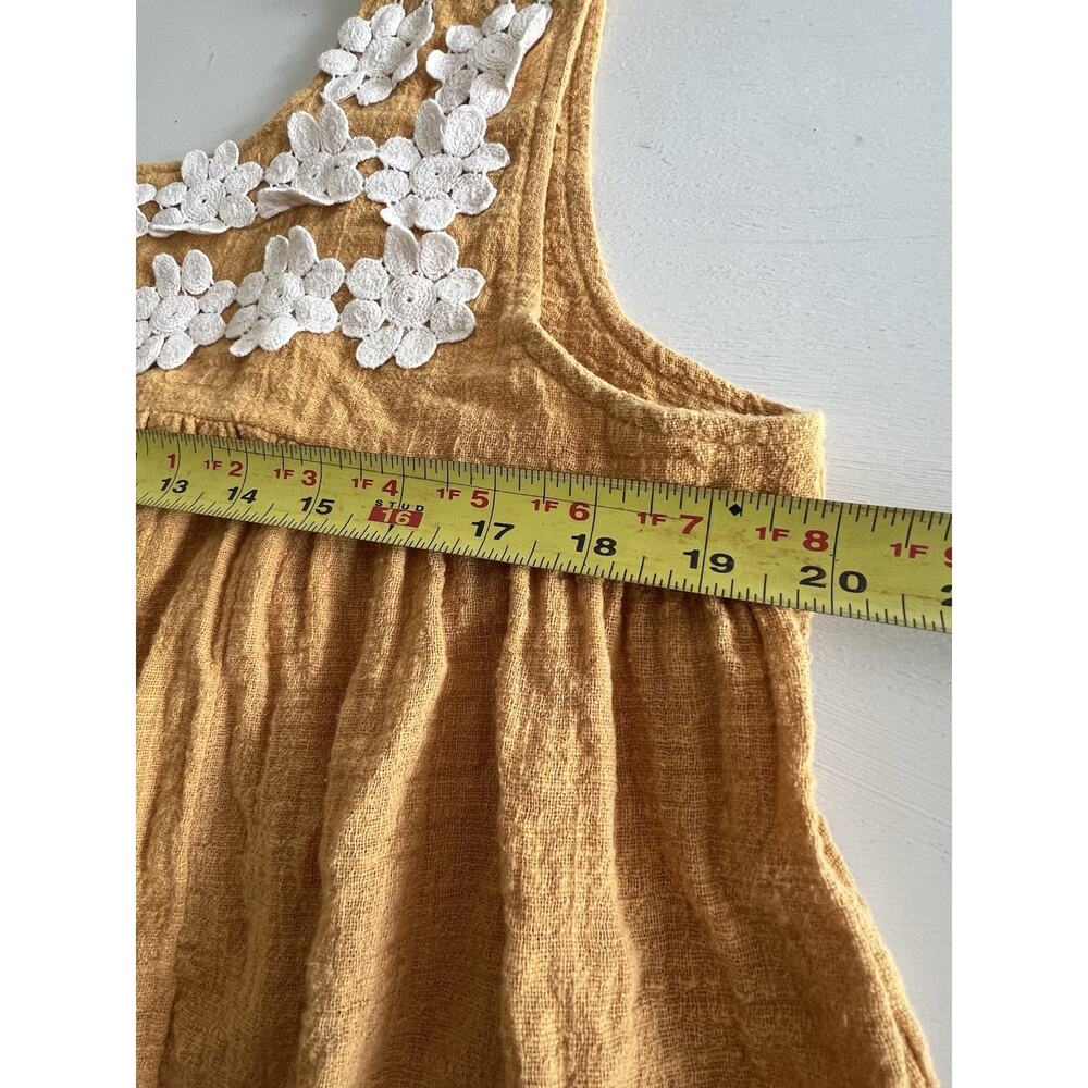 Umgee Top Size Large Floral Embroidery Lace Mustard Yellow Daisies Boho Festival - Picture 11 of 11